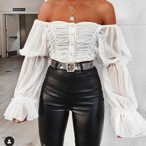 Mint Off shoulder top